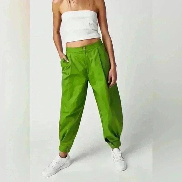 Free People Lucia Trousers in Green Size 4 - Picture 1 of 8
